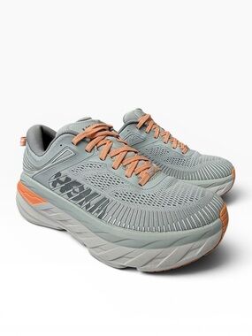 Hoka One One Women's Bondi 7 Harbor Mist/Sharkskin Shoes Sneakers size 8